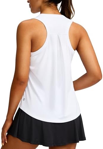 Women's loose racerback tank, white