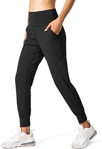 Women's loose yoga joggers, black