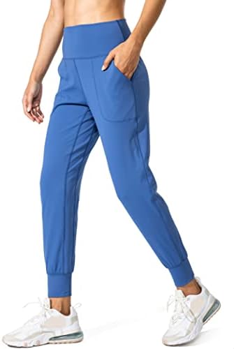 Women's loose yoga joggers, blue