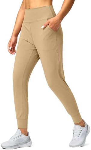 Women's loose yoga joggers, khaki