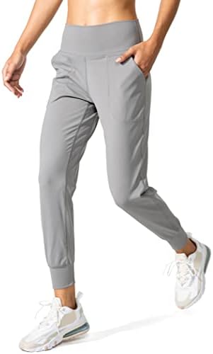 Women's loose yoga joggers, light grey