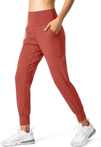 Women's loose yoga joggers, savannah red