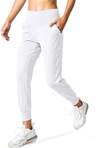 Women's loose yoga joggers, white