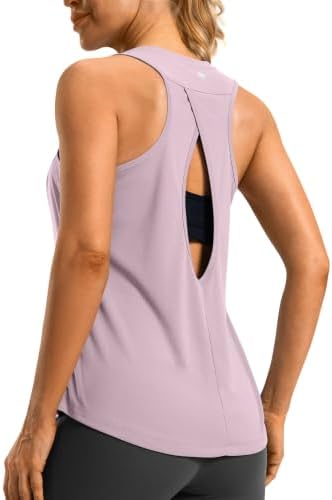 Women's open-back workout tank, buckwheat purple