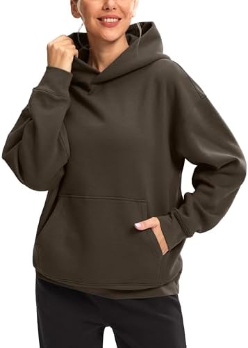 Women's oversized fleece hoodie, apricot brown
