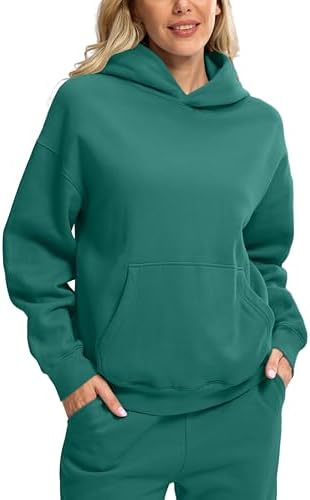 Women's oversized fleece hoodie, arctic green