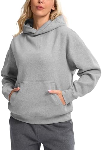 Women's oversized fleece hoodie, heather grey