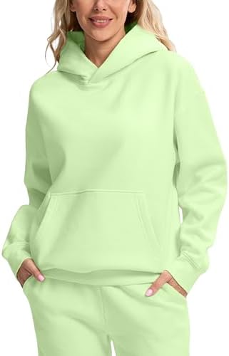 Women's oversized fleece hoodie, light green