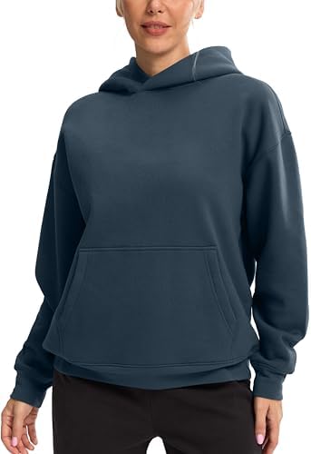 Women's oversized fleece hoodie, navy