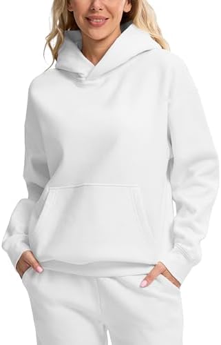 Women's oversized fleece hoodie, white