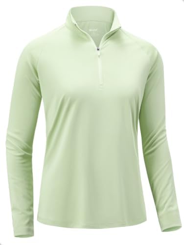 Women's quarter zip workout pullover, mint cream