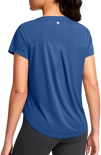 Women's quick dry gym tee, blue