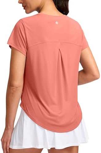 Women's quick dry gym tee, coral pink