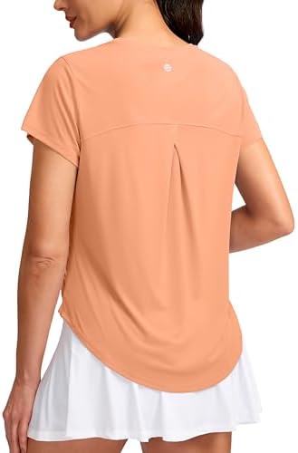 Women's quick dry gym tee, coral