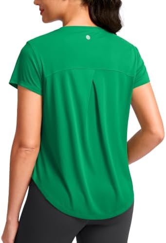 Women's quick dry gym tee, grass green