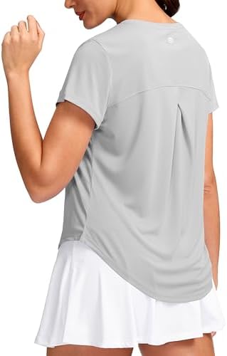 Women's quick dry gym tee, light grey