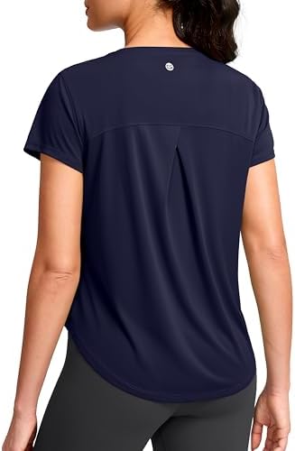 Women's quick dry gym tee, navy