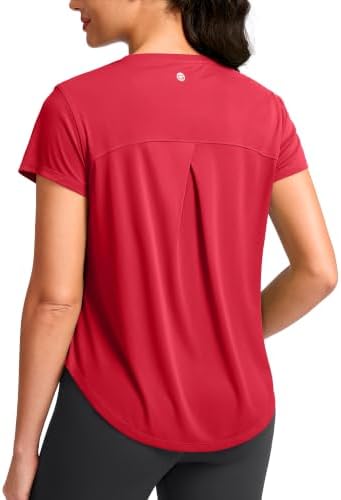 Women's quick dry gym tee, red