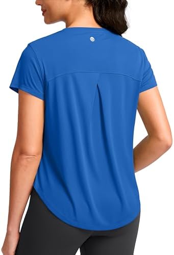 Women's quick dry gym tee, royal blue