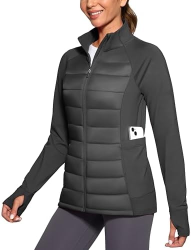 Women's quilted puffer jacket, dark gray