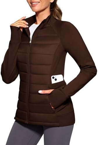 Women's quilted puffer jacket, toasted brown