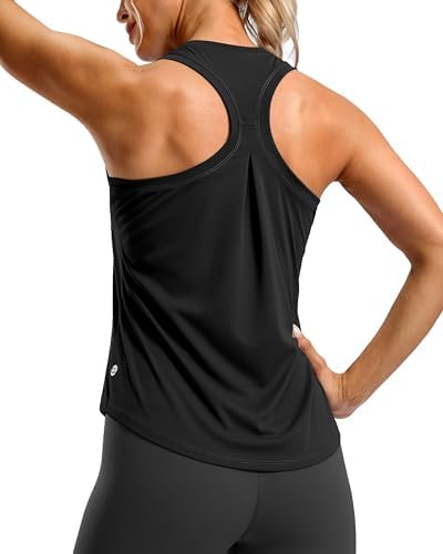 Women's racerback gym tank, black