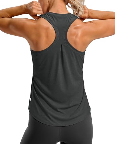 Women's racerback gym tank, charcoal