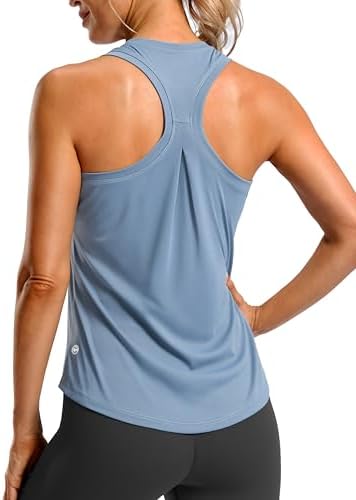 Women's racerback gym tank, dusty blue