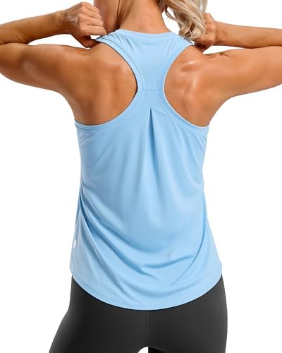 Women's racerback gym tank, haze blue