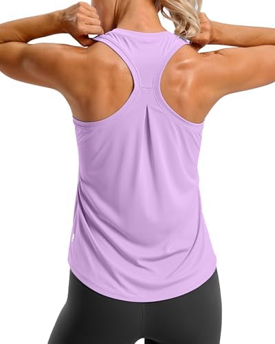 Women's racerback gym tank, light purple