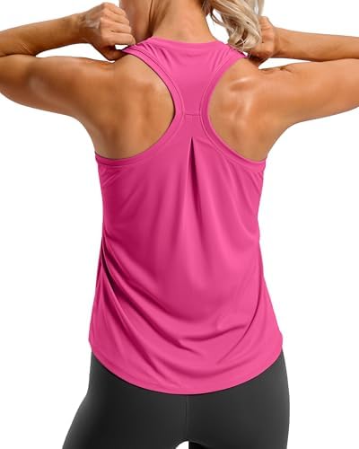 Women's racerback gym tank, magenta