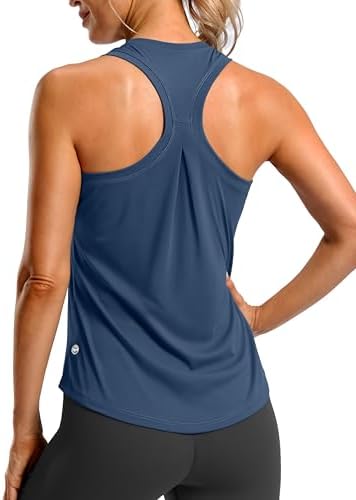 Women's racerback gym tank, navy