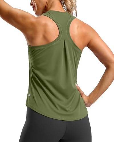 Women's racerback gym tank, olive