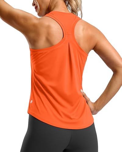 Women's racerback gym tank, orange