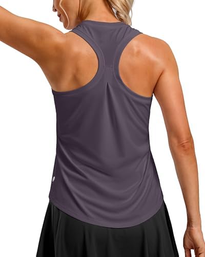 Women's racerback gym tank, purple grey