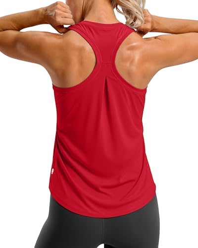Women's racerback gym tank, red