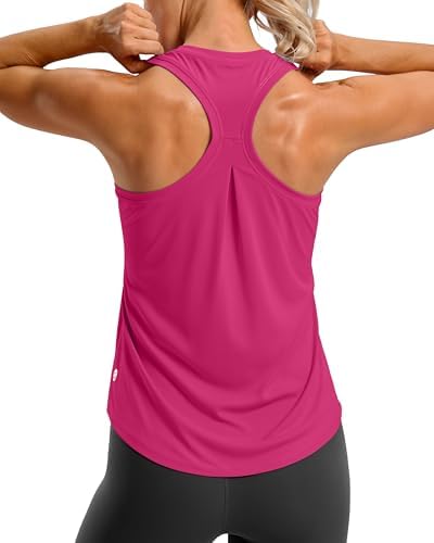 Women's racerback gym tank, rose red