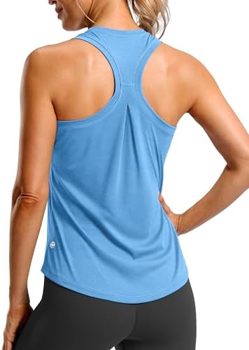 Women's racerback gym tank, sky blue heather