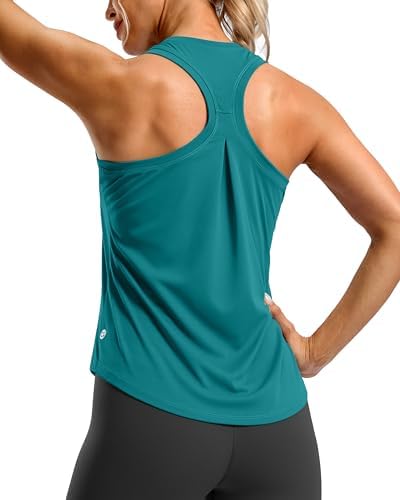 Women's racerback gym tank, teal