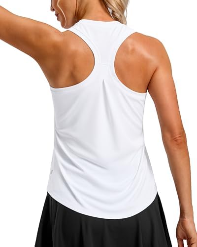 Women's racerback gym tank, white