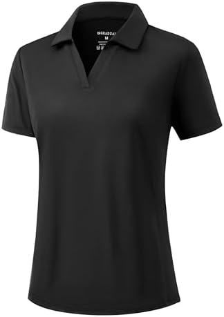 Women's short sleeve golf polo, black