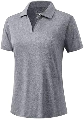Women's short sleeve golf polo, heather grey