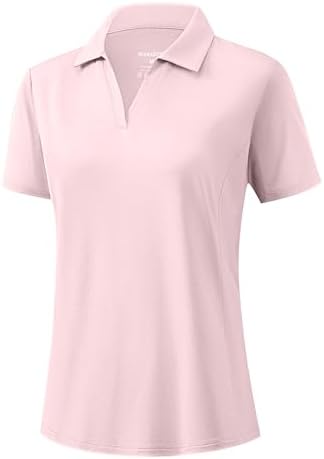 Women's short sleeve golf polo, peach