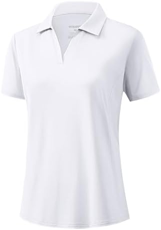 Women's short sleeve golf polo, white