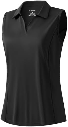 Women's sleeveless golf polo, black