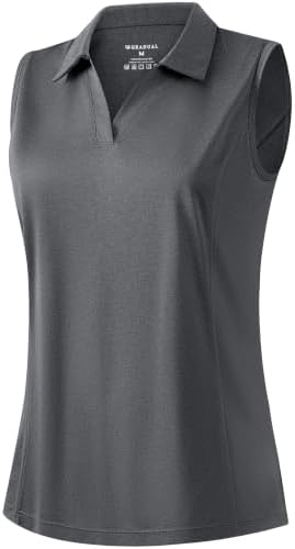 Women's sleeveless golf polo, charcoal