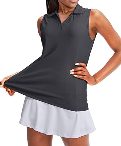 Women's sleeveless golf polo, gray