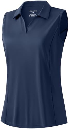 Women's sleeveless golf polo, navy