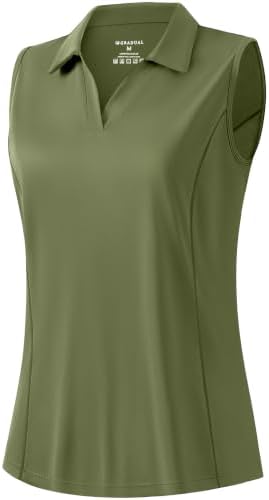 Women's sleeveless golf polo, olive