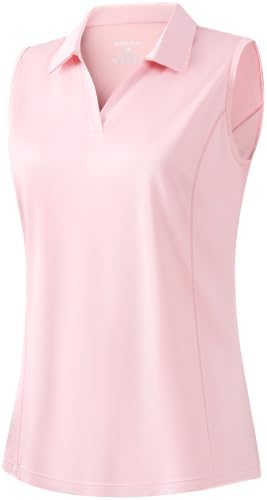Women's sleeveless golf polo, pink